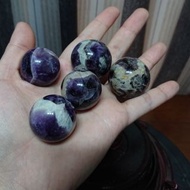 夢幻 紫水晶 水晶球 天然 水晶 拋光 原石 礦物 隨機出貨 一入