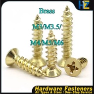 Skru Silang Kepala Tenggelam Sendiri Menghasilkan Kuningan H68 M3-M6 untuk Pengikat Kayu 【1HZ-MB】