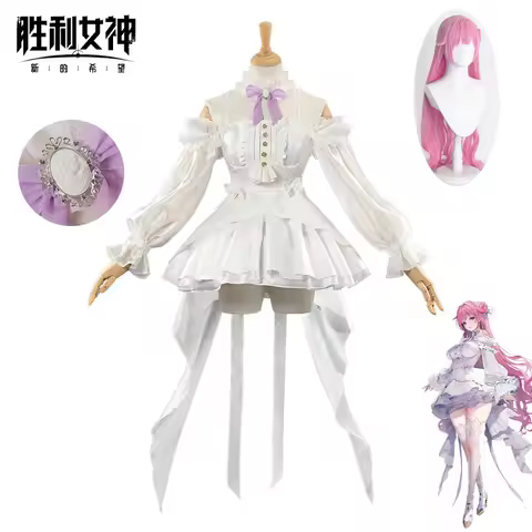 New Dorothy Cosplay Costume Wig Game NIKKE Goddess of Victory Dorothy White Flower Wedding Dress Wom