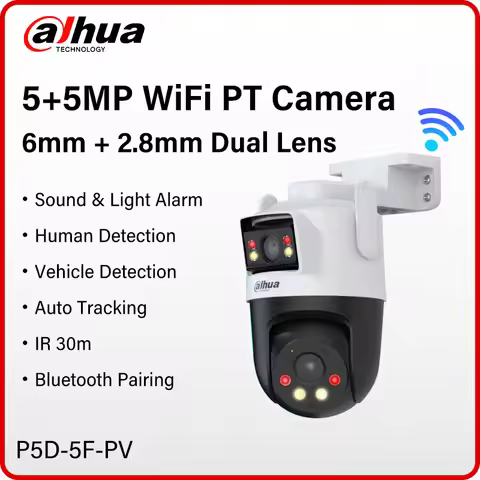 Dahua 5+5MP Outdoor Wi-Fi 6 Dual-Lens PT Camera 360° View Full Color Auto Tracking 3K Security Prote