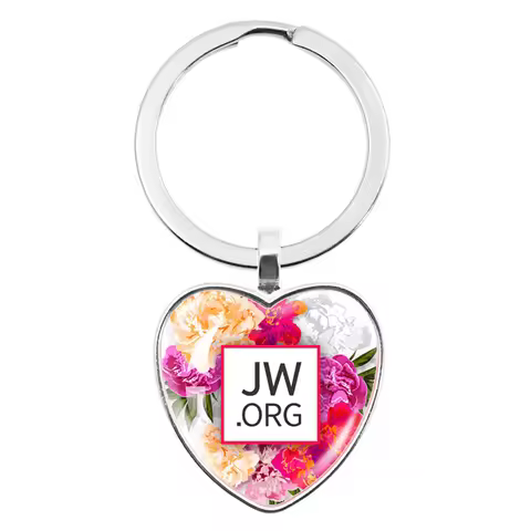 Hot Jw.Org Jehovah's Witness Heart Shaped Pendant Keychain Fashion Simple Cute Bag Car Accessories J