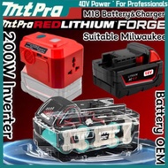 OEM Battery M18 Milwaukee FUEL RED FORGE Bateri Charger Inverter 200W Power Bank Bluetooth Speaker