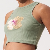 Hibiscus Sequin Top - Sage