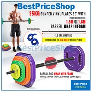 BPS 20kg 35kg Body Pump Bumper Vinyl Weight Plate Color Plates Barbell Set 1.5m 1.8m Straight Bar We