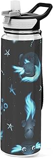 GAIGEO Blue Axolotl Fish Water Bottle, 1000ML Tritan Workout Water Bottle, BPA Free, Easy Clean