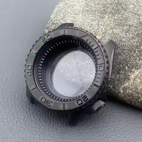 Black 42mm SKX007 SRPD Watch Cases 28.5mm dial Crown at 3.8 Fits NH34 NH35 NH36 7S 4R Automatic Move