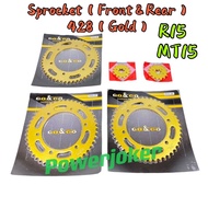 Yamaha R15 / R-15 / MT15 / MT 15 (GO&GO) Sprocket Spocket Gold Emas 428 Spoket