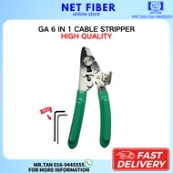 GA 6 In 1 Drop Cable Stripper Fiber Cable Wire Stripper Fiber Stripping Pliers