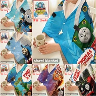 Thomas and His Friends Flannel Snap-button Blanket, Multi-functional Flannel Shawl, Wearable for Off