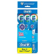 [East Malaysia] Oral-B Complete 5-Way Clean Medium Manual Toothbrush (3 Counts)