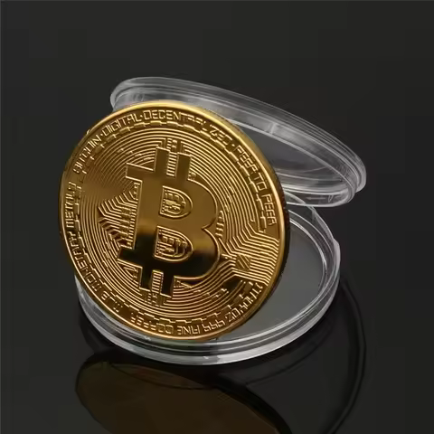 Gold Plated Bitcoin Coin Commemorative Coins Casascius Bit Coin BTC Coin Art Collection Physical Gol