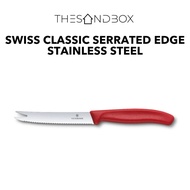 Victorinox Swiss Classic 11cm Cheese and Sausage Knife Serrated Edge with Fork Tip Stainless Steel