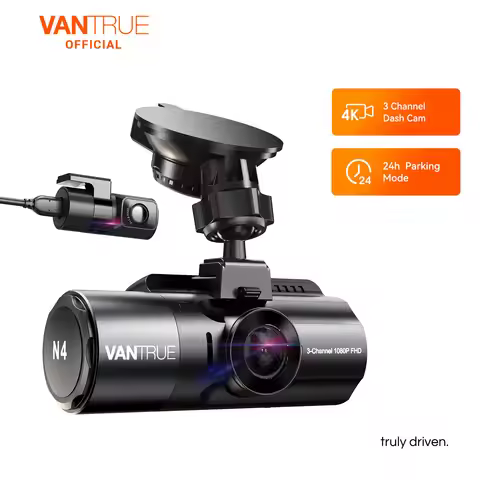 Vantrue N4 3 Channel 4K Dashcam 4K+1080P Front and Rear Dash Camera IR Night Vision 24 Hours Parking