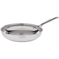 Cuisinart 10-Inch Open Skillet, Stainless Steel Skillet with Lid, Large Kitchen Pan, Dishwasher Safe