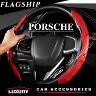 PORSCHE Macan Cayenne Cayman Taycan 718 Boxster 911 Panamera Carbon Fiber AlcantaraTexture Steering 
