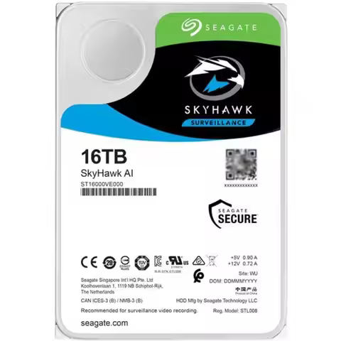 for Seagate SkyHawk 16TB HDD ST16000VE000 16T SATA 6Gb/s 256Mb 3.5" Monitor Video Recorder Hard Disk