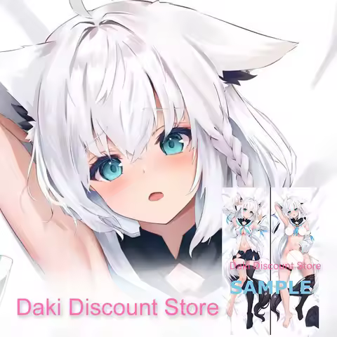 Dakimakura Shirakami Fubuki Vtuber Anime Double Sided Print Life Size Body Pillow Cover Pillowcase