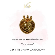 22K /916 CHARM LOVE CROWN