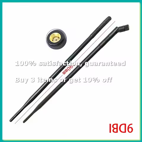 3PCS 9DBi RP-SMA Dual Band 2.4GHz 5GHz High Gain WiFi Router Wireless Tilt Antenna-DTB3