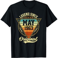 Men's cotton T-shirt Vintage 62nd Birthday Legend Since May 1963 T-Shirt Fast Shipping 4XL , 5XL , 6