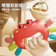 Newborn Toys Rattle Bell Teether Hand Crab Baby Toys Sand Hammer Chew 0 to 6 Months Baby Toys Crab 5