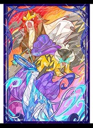 ptcg 寶可夢 卡套  玻璃彩繪 幻彩閃（炎帝 雷公 水君）