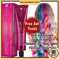 🇲🇾(FREE Set Tools) Shoupin Pewarna Rambut Hair Colouring 100ml Multicolour Developer Hair Dye Color 