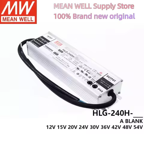 HLG-240H 240W MEAN WELL Constant Voltage + Constant Current LED Driver 12V 15V 20V 24V 30V 36V 42V 4