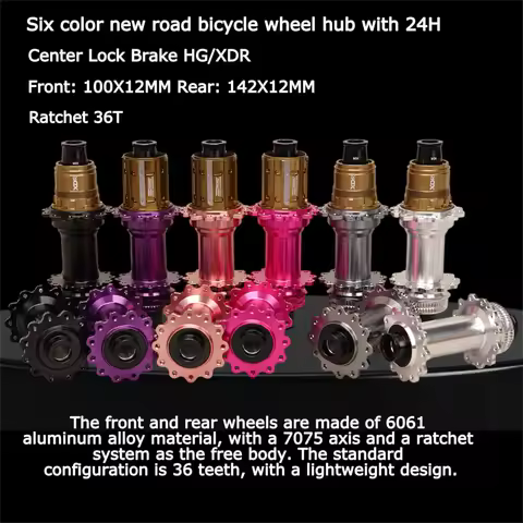 Six Colors New Road Bike Hub 24Hole J-bend Spoke Center Lock Brake HG/XDR Hub Body Bearing 36T Ratch