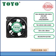 TOYO COOLING BLOWER FAN 4" BALL BEARING 240VAC,(TOYO/TM-120S1B-18W-A240D & TOYO/TM-120S1B-8W-D024P)