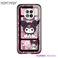 Hontinga เคสสำหรับ Huawei Nova 8 8i 9 SE Y61 Y70พลัส P10 P20โปร P30 Pro Lite P40โปรเคส P50 Pro เคสแข็งหลังกระจกเทมเปอร์เคสโทรศัพท์ลาย Kuromi