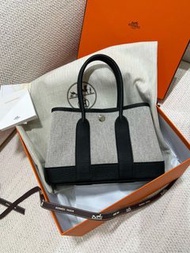 Hermes Neo Garden 23 Noir Negonda Toile phw 黑白熊貓 Mini Garden Party 帆布花園包