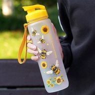 1pc 32OZ/1000ml Durable And Cute Animal Themed Outdoor Large Capacity Sports Water Bottle With Lid A