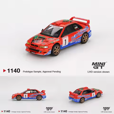 MINIGT 1140 In Stock 1:64 Subaru Impreza WRC97 #1 1999 DRM Winner Diecast Car Model Collection Toys