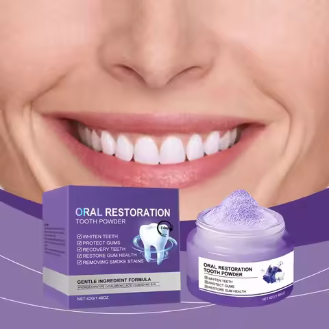 Purple Brightening Powder Enamel-Safe Toothpaste Whitening Powder Strengthen Teeth And Gums Tooth Re