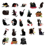 46pcs，Mr Black Cat Stickers Cartoon Cute Hand DIY Decorative Sealing Stickers，Stationery Decoration Stickers Suitable  For Photo Albums Diaries Cups Laptops Mobile Phones Scrapbooks