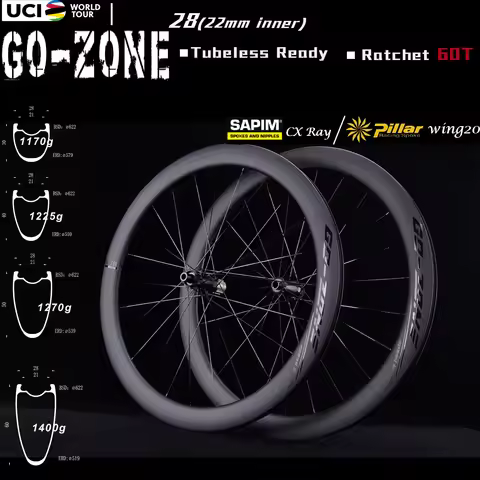 700c Road Carbon Super Light 1170g Sapim CX Ray / Pillar Disc Brake Wheels R252sl 60T Ratchet Tubele