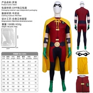 SHUNAICHI Teen Titan Robin Robin Cosplay Costume Halloween Stage Show Costume Batman Cape Suit