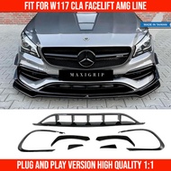 Mercedes Benz W117 C117 CLA Class CLA45 Front canards kit front lip splitter bumper accessories