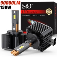 90000LM D3S LED Canbus D1S D2S D4S D5S D8S Led Headlights 130W D1R D2R D3R D4R Bulb Three Tube Car L