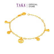 TAKA Jewellery Fortune Coins Baby Charm 916 Gold Bracelet