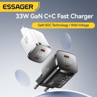 ESSAGER Dual USB Type C Charger Head GaN Fast Charging PD 33W - ES-CD45