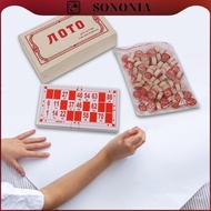 [SONONIA] Russian Lotto Bingo Game Educational Toy 48 Bingo Number Cards Portable