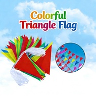 |SG Local|50M Colorful Triangle Flags Fiesta Bunting Banner Festival Birthday Party Outdoor Decor