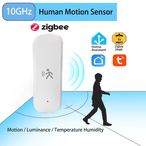 ZigBee 3.0 Human Motion Sensor Tuya 10G Mmwave Radar Temperature Humidity Sensor Security Burglar Wo