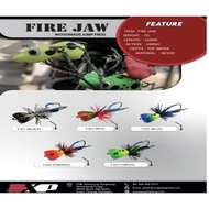 EXP Fire Jaw Jump Frog 26MM / 7G Top Water Snakehead Fishing Lure Woodmade / Made In Thailand / Gewang Pancing