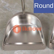 I know Metal Dustpan Long Handle Heavy Duty with Stainless Steel Stand up Tall Upright only dust Pan