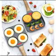 TERMURAH Frying Pan 2 Hole Teflon 3 Sekat Smart Breakfast Pan Wajan Panci Teflon