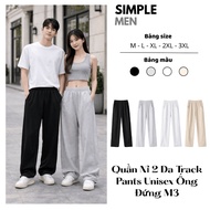 SIMPLE MEN Wide Leg Fleece Pants 2Da Track Pants Unisex MEN and Women, Good Elastic Straight Leg For