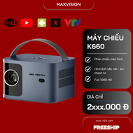 Máy chiếu K660 plus máy chiếu kết nối điện thoại và máy tính Full HD 1080âm thanh trung thực độ nét